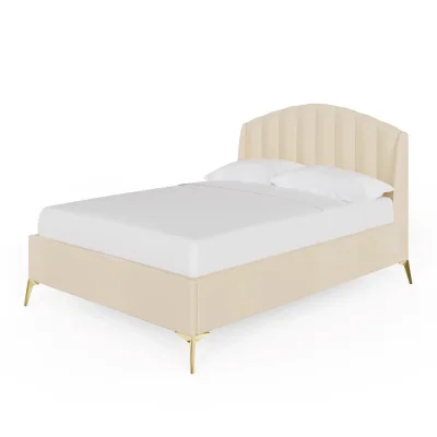 Cream Upholstered Ottoman Storage Bed with Channelled Headboard — image 2