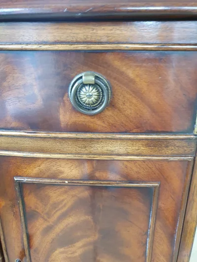 Bevan Funnell Reprodux Regency Style Flame Mahogany Bow Front Storage Cabinet — image 3