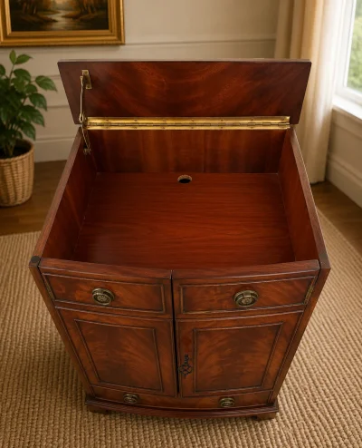 Bevan Funnell Reprodux Regency Style Flame Mahogany Bow Front Storage Cabinet — image 10