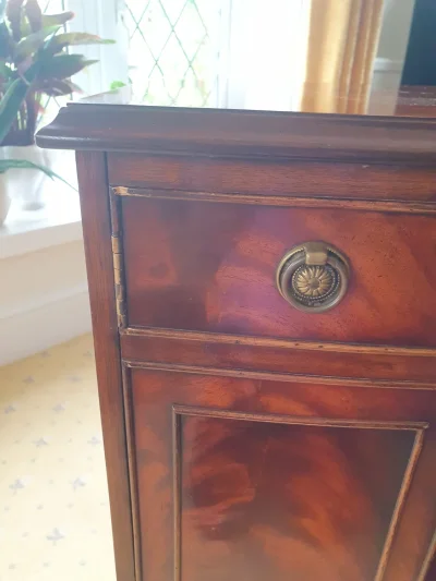 Bevan Funnell Reprodux Regency Style Flame Mahogany Bow Front Storage Cabinet — image 9