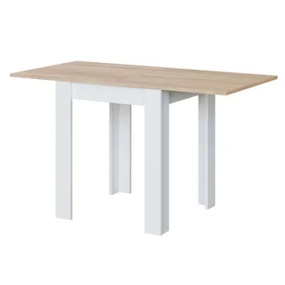 Modern Extendable Dining Table White and Light Oak — image 3