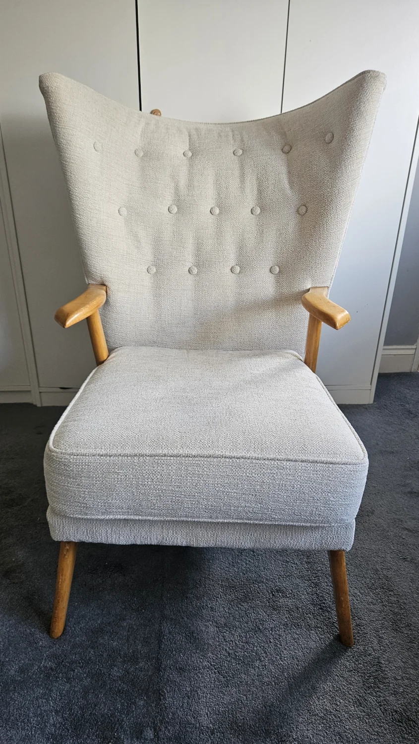 Pair of Mid-Century 1950s "Bambino" Wingback Armchairs by birch and alpe – Made in High Wycombe