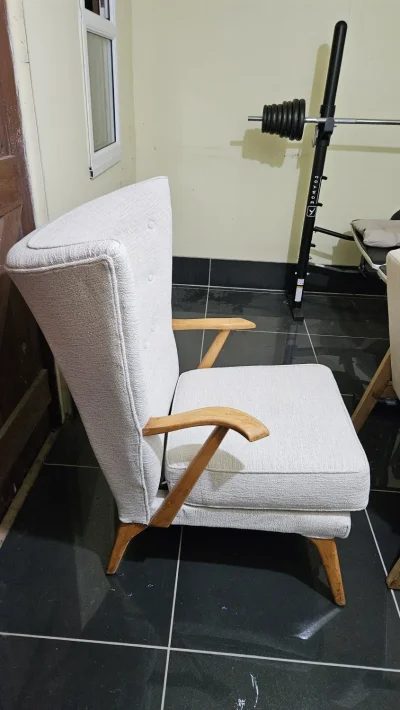 Pair of Mid-Century 1950s "Bambino" Wingback Armchairs by birch and alpe – Made in High Wycombe — image 8