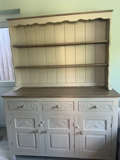 Painted Country-Style Welsh Dresser with Plate Rack, Drawers and Cupboards — image 6