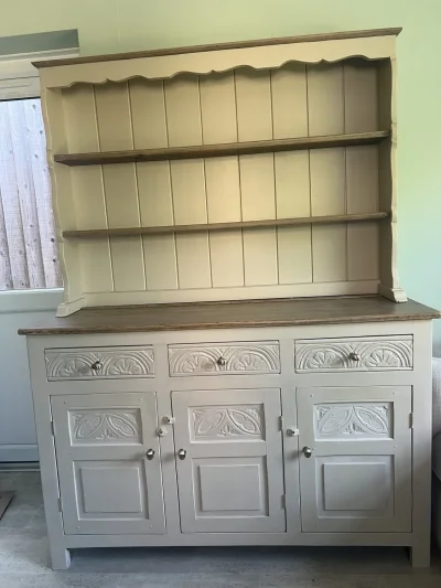 Painted Country-Style Welsh Dresser with Plate Rack, Drawers and Cupboards — image 4