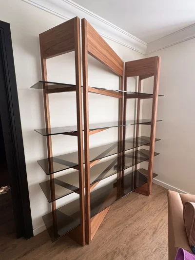 Natuzzi shelving unit - Walnut with 5 shelves — image 10
