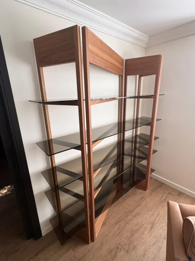 Natuzzi shelving unit - Walnut with 5 shelves — image 5