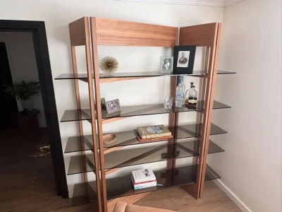 Natuzzi shelving unit - Walnut with 5 shelves — image 3