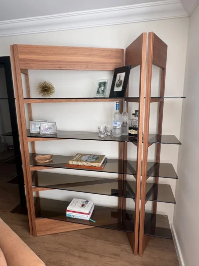 Natuzzi shelving unit - Walnut with 5 shelves on Furnish Well