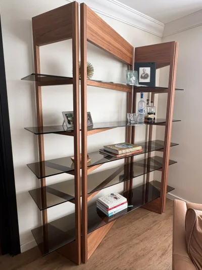 Natuzzi shelving unit - Walnut with 5 shelves — image 2