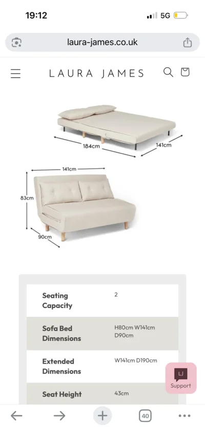 Laura James Una Sofabed RRP £350 — image 6