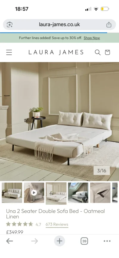 Laura James Una Sofabed RRP £350 — image 2