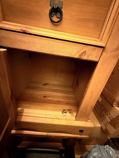 Matching pine triple wardrobe and five-drawer chest of drawers set — image 7