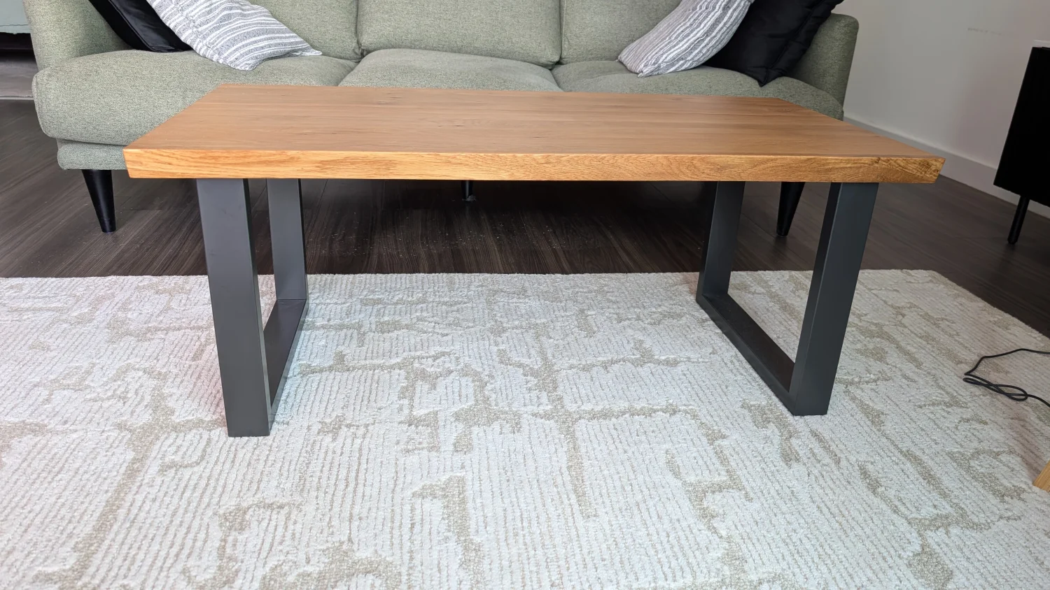 Oak Furnitureland Maine Natural Solid Oak & Metal Coffee Table
