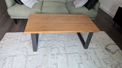 Oak Furnitureland Maine Natural Solid Oak & Metal Coffee Table — image 3