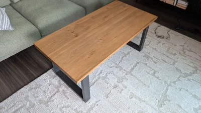 Oak Furnitureland Maine Natural Solid Oak & Metal Coffee Table — image 4