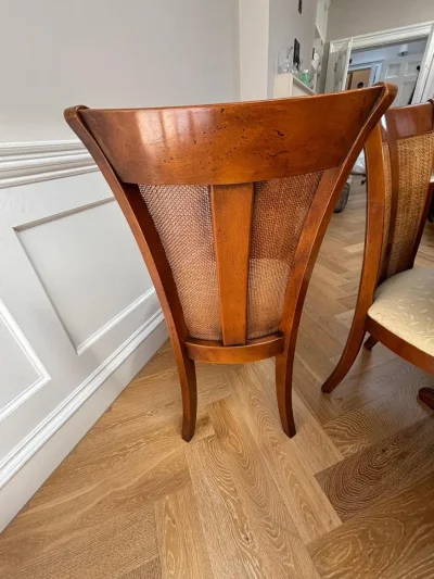 Vintage Anjou Oval Cherrywood Extending Table with 6 Cane-Back Chairs — image 2