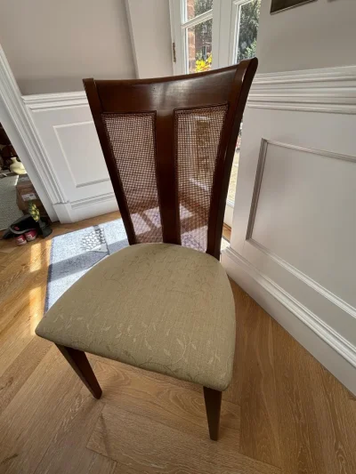 Vintage Anjou Oval Cherrywood Extending Table with 6 Cane-Back Chairs — image 3