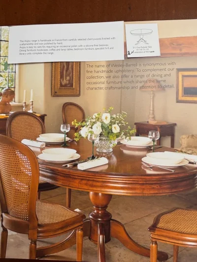 Vintage Anjou Oval Cherrywood Extending Table with 6 Cane-Back Chairs — image 5