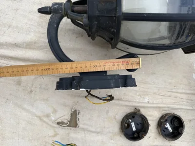 12 Vintage Black Cast Metal Exterior Wall Lanterns with Glass — image 7