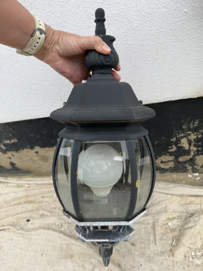 12 Vintage Black Cast Metal Exterior Wall Lanterns with Glass — image 3