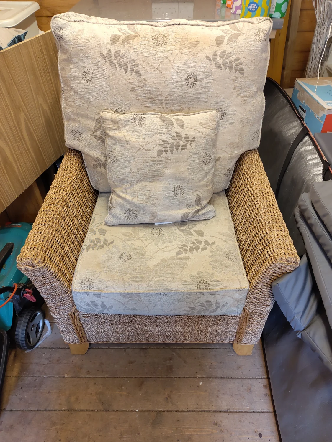 Handmade conservatory rattan chair