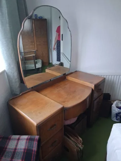 1950s Bedroom Furniture - 2 x Wardrobes, Bed, Dressing Table — image 4