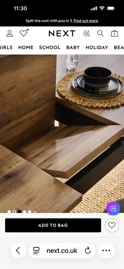 Next Rectangular Retracable and extendable dining table — image 7