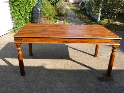 Lovely 8 Seater Dining Table with Iron corner straps — image 2