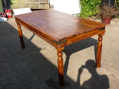 Lovely 8 Seater Dining Table with Iron corner straps — image 3