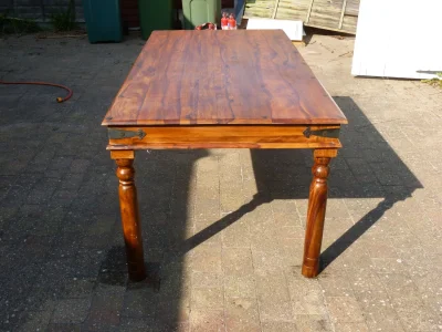 Lovely 8 Seater Dining Table with Iron corner straps — image 4
