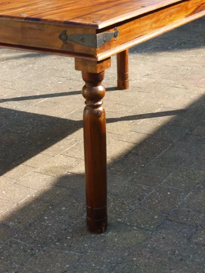 Lovely 8 Seater Dining Table with Iron corner straps — image 10