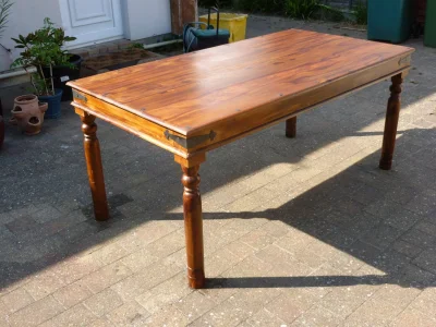 Lovely 8 Seater Dining Table with Iron corner straps — image 5