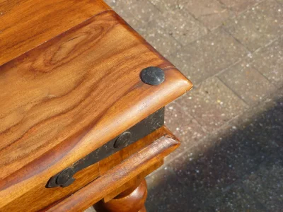 Lovely 8 Seater Dining Table with Iron corner straps — image 8