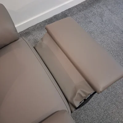 Grey electric recliner armchair (genuine leather) — image 5