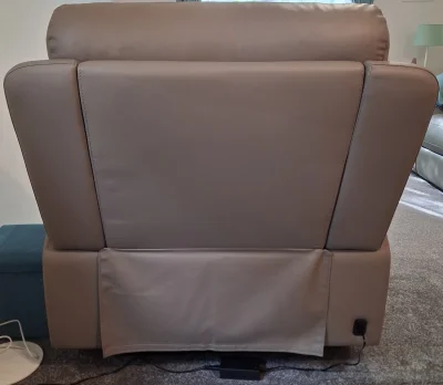 Grey electric recliner armchair (genuine leather) — image 3