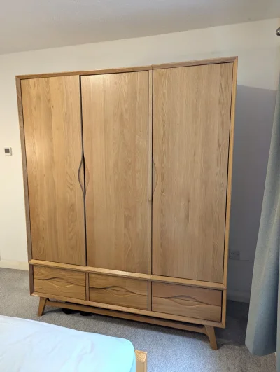 Oak Furnitureland Ellipse Natural Solid Oak Triple Wardrobe — image 2