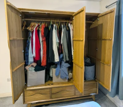 Oak Furnitureland Ellipse Natural Solid Oak Triple Wardrobe — image 3