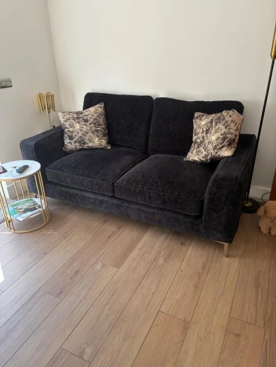 Sofology Rococo two-seater sofa in Verbiere Jet dark fabric on Furnish Well
