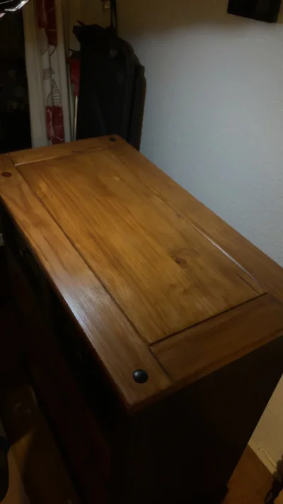 Black and oak chest of drawers — image 4