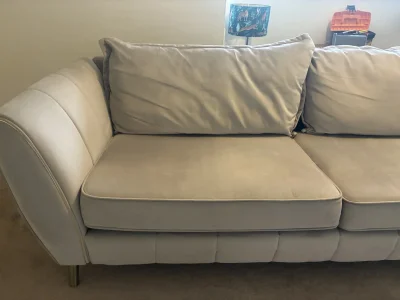 Sofology Large 3-Seater Sofa with Curved Arms & Gold Leg Detail — image 2