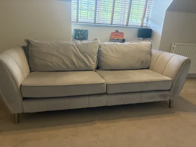 Sofology Large 3-Seater Sofa with Curved Arms & Gold Leg Detail — image 4