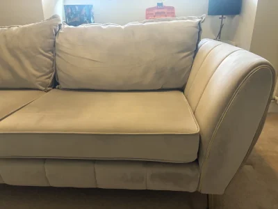 Sofology Large 3-Seater Sofa with Curved Arms & Gold Leg Detail on Furnish Well