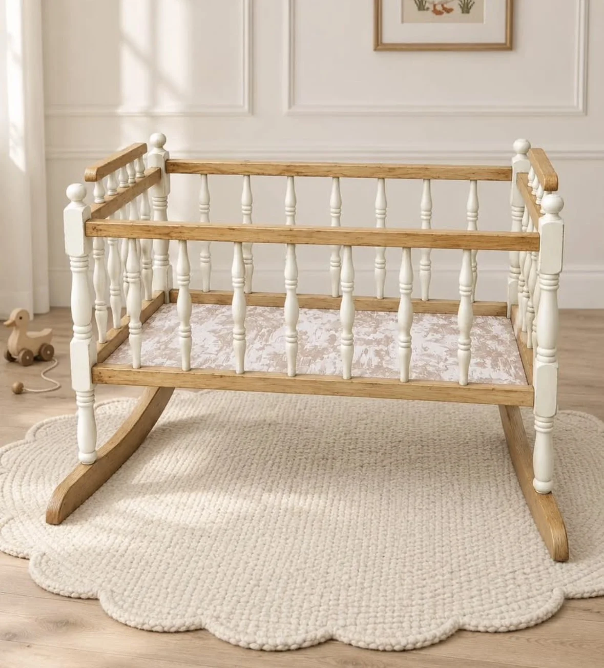 Restored Vintage Rocking Cradle