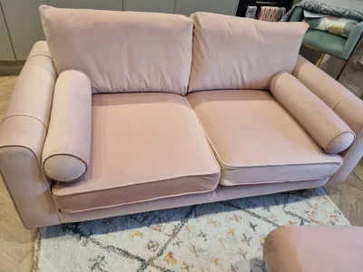 DFS 3-Seater Sofa Ted Baker Highgate sofa with Bolster Cushions & Piped Detailing with matching footstool — image 2