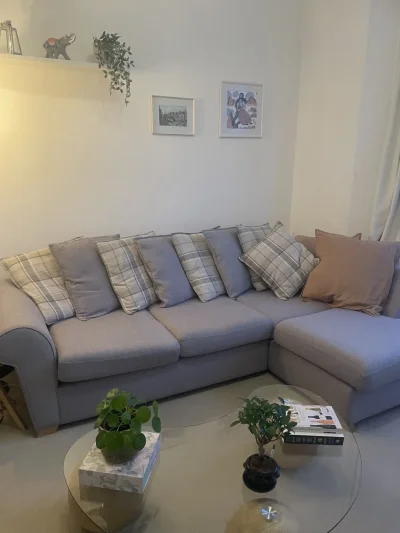 Grey fabric corner sectional sofa with generous left-hand chaise lounge — image 8