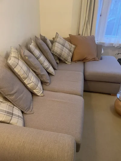 Grey fabric corner sectional sofa with generous left-hand chaise lounge — image 7