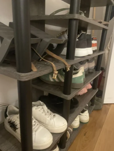 Dark Grey Wood-Effect Five-Tier Shoe Storage Rack with Top Shelf — image 2
