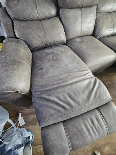 Grey three-seat power reclining sofa with USB charging port — image 5