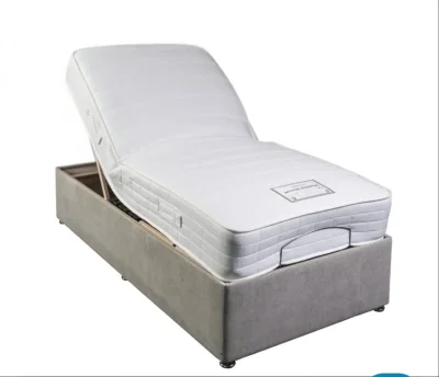 Dual electric adjustable divan bed with two mattresses and wired controls — image 4
